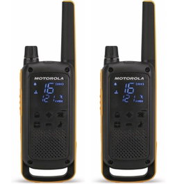 Motorola Talkabout T82 Extreme - Walkie Talkie PMR446 (Pack de 2), Alcance Hasta 10 km, 16 Canales, Resistente IPX4, Linterna LED, Sincronización Fácil